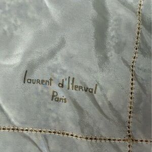 Silk Square Scarf  Gold / Silver Beaded Edge Scarf French Paris Classic Gifts